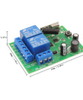 DC 12V 24V 30V Universal Wireless Remote Relay Switch Kit 433MHz RF with dual relays and circuit board dimensions