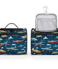 Cartoon Airplane Print Travel Toiletry Bag For Women And Men Large Cosmetic Makeup Organizer Hanging Travel Case