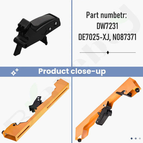 Close-up of Two Pack Miter Saw Mounting Brackets For Stand Yellow With Easy Attach Clamps And Non Slip Feet Fits DWX7231 DE7025XJ.