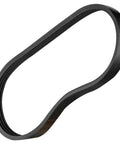 Kickass Heavy Duty Replacement Band Saw Drive Belt For Ten Inch Two Speed Woodworking Equipment Ribbed High Grade Rubber Fits 3962T shown at an angle.