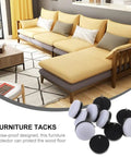 40 Pack Nail On Anti Slip Furniture Pads For Chairs And Tables Round Nylon And Metal Floor Protectors with couch backdrop