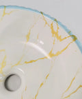 USZWBY Vessel Sinks Bathroom Vessel Sink Ceramic Vessel Sink Round Art Basin Home Ceramic Wash Basin Hotel Above Counter Basin close-up of marble design