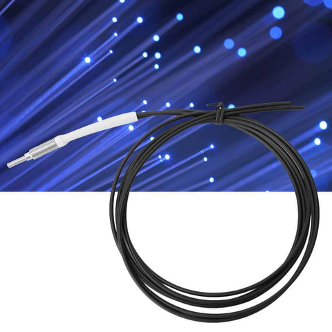 Fiber Optic Sensor Probe Cable 1 Meter Long With Gasket Nut Light Sense Diffuse Reflective Digital Fiber Optic M6 Probe coiled