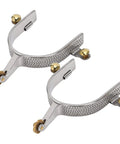 Roping Spurs For Cowboy Boots, Western Stainless Steel Horse Spurs With Brass Gear Decoration, Durable Men's Riding Spurs