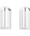 Close-up of two silver cylindrical aluminum clamps from 20mm Bench Dog Hole Positioning Plate And Aluminum Alloy Workbench Board Clamp