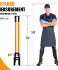 Heavy Duty Post Hole Digger With Fiberglass Handle 58 Inch Sharp Steel Blade For Quick Digging Through Hard Soil And Roots Built Tough Yard Work Tool For Fencing Gardens And Landscaping detailed measurement with man for scale
