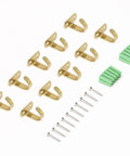 Stainless Steel Screw Mounted Ceiling Hooks Built Tough Heavy Duty Coat Hangers For Bathroom Kitchen Garage Cabinet 10 Pack Brushed Gold Under Shelf Towel Robe Clothes Hooks Rustproof Easy Install set