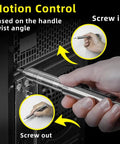 Marker Sized Pocket Friendly Electric Screwdriver Kit With 24 Magnetic Bits And 5 Torque Settings in use on device