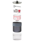 Exploded view of PocketRocket 2 Ultralight Camping Stove Kit for Solo Backpackers with mini stove, pot, bowl, and lid components.