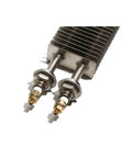 Industrial Square Fin Heater For Air Systems And Ovens Featuring A Heavy Stainless Steel Heat Plate With 1400 Watt Output close-up view of mounting connections.