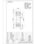 Technical drawing of 2 Pack Beefy 6206-ZZ Bearings Lubricated Chrome Steel Sealed Ball Bearings With Metal Shield 30x62x16mm