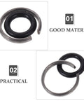 Pro Grade 12 Pack Of 1/2 Inch Impact Wrench Retainer Rings And O Rings With Tough Rubber Seals For Hassle Free Socket Swaps On Pneumatic Or Electric Tools That Stay Rock Solid And Built To Last showing black rubber o ring and metal retainer ring.