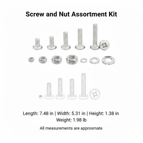 2 Lb Iron Screw And Nut Assortment Kit With 24 Sizes In Durable PP Case 660 Pieces For 3D Printer Builds DIY Repairs Home Projects Heavy Duty Fasteners Ready To Go, silver screws and nuts