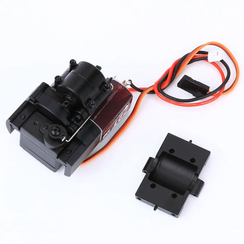 Full Metal 2 Speed Transmission Gearbox With Base For 1 To 18 FMS Crawler Parts Black, All Metal Housing And Gears
