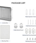 Top Shelf Hella Sturdy Weatherproof Junction Box With Clear Viewing Cover And Din Rail Mounting, accessories included.