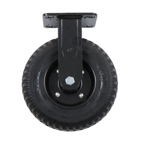 8 Inch Heavy Duty Polyurethane Caster Wheels 4 Pack Swivel Rolling Casters Smooth Floor Safe Quiet Glide close-up view of a caster wheel.