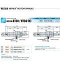 Top Shelf BT30 CNC Spindle Motor With Speed Increasing Chuck Compact Engraving Power Head dimensions and specifications diagram.