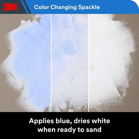 High Strength Drywall Hole Repair Kit With Color Changing Spackling Compound 12 Oz shown changing from blue to white when drying