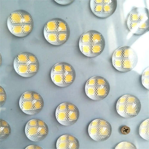 Close-up of LED array used in Rock Solid Heavy Duty Rechargeable Floodlight With Blazing Led Beam Tough As Nails Ip66 Weatherproof Outdoor Task Lamp.