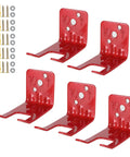 Heavy Duty Fire Extinguisher Bracket 5 Pack For Large And Small Fire Extinguishers, Adjustable Wall Mount Hooks For Home, Red metal brackets with hardware