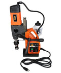 Badass Magnetic Drill Press With 1.8 Inch Boring Cap And 1700 Watt Variable Speed Motor, featuring a stable base and control panel.