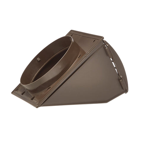 Brown Plastic Dryer Vent Hood With Removable Screen And Damper Keeps Out Weather And Debris UV Inhibitor For Extra Durability