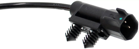 Badass Heavy Duty Front Abs Wheel Speed Sensor With Zero Gremlins close-up view of connector and wiring for Jeep Wrangler.