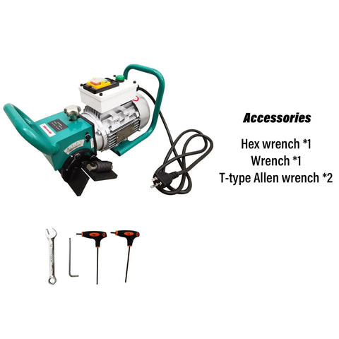 Portable Electric Beveling Machine Rolls In Easy To Bang Out Clean 30 To 60 Degree Plate Edges For Flawless Weld Prep With Rugged Cast Iron Rollers Built Tough with accessories.