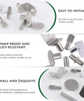 Heavy Duty Nickel Plated Shelf Pegs And Cabinet Support Pins For Quick Home Fixes, showing various pegs and brackets.