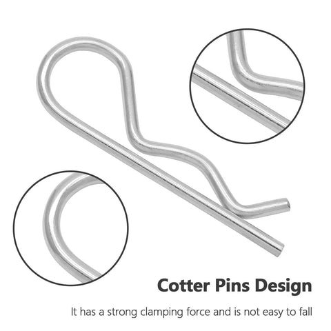 20 Pack R Clips Hitch Pins For Trailers Stainless Steel M3 By 60mm Retaining Cotter Pins Spring Clips design close-up
