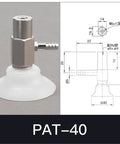 PAT Series One Layer Manipulator Pneumatic Sky Blue Rubber Sucker Suction Cup Chuck with fitting for industrial lifting tasks.