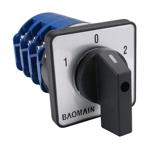 Beefy Heavy Duty Three Phase Rotary Changeover Switch 125A 660V Three Position 1 0 2 With Twelve Terminals Panel Mount