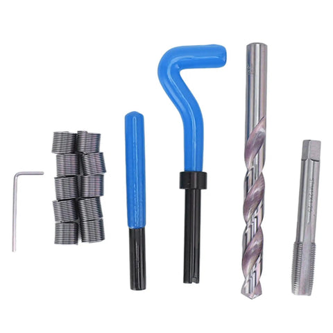 1.25 Thread Repair Kit With Inserts And Tools For Auto And Mechanical Repairs Complete Blue Toolset With Premium High Speed Steel Bits Durable Plastic Handle For Quick On Site Fixes And Maintenance, with inserts and drill tools
