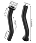 Two Pack Rubber Vacuum Hose With Clamps For Fuel Pump Vacuum Line Replacement 596163 Compatible with OEM 593998 797408, dimensions shown