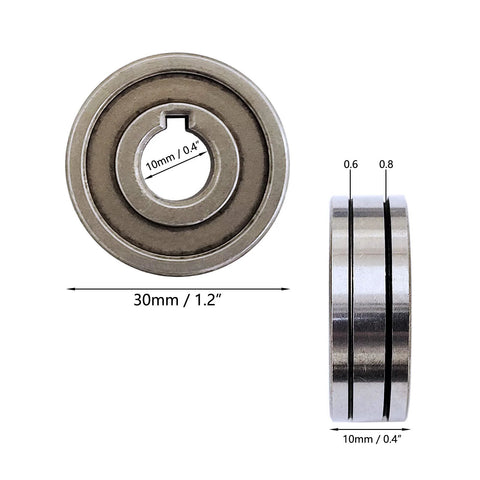 2x knurled groove wire feed drive rollers, 30mm dia, 0.6/0.8mm grooves for SSJ-29A MIG wire feeder