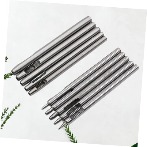 Leather Punch Tool Set with Hollow Round Punches for Belts Watch Bands and Crafts Pro Grade Kit showing various size punches