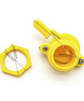 Two Pack Honey Gate Valves For Extractor, Pro Grade Durable Nylon Tap For Bee Hive Harvesting, Fits 5 Gallon Buckets, Yellow close-up