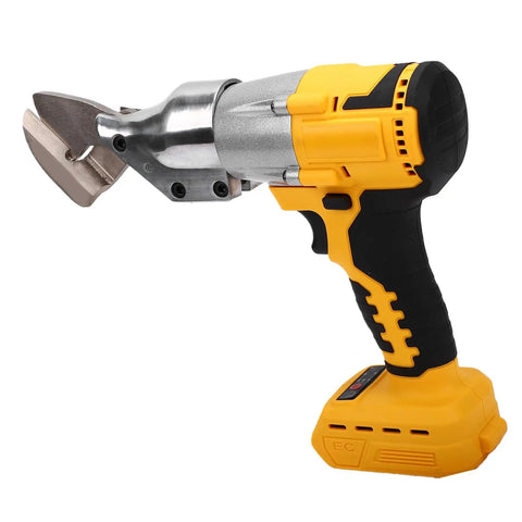 Gowenic 20V Cordless Electric Metal Shears With Brushless Motor And 360 Degree Rotating Head For Sheet Metal Cutting, yellow handle.