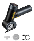 Fanttik C8 Nano Cordless Box Cutter in black, with EasySwap blade, USB charging cable, and replacement parts.