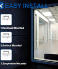 Installation options for 2x2 Ft LED Flat Panel Light 5000K 39W 4290 LM Backlit Ceiling Fixture in office space