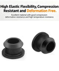 Heavy Duty Black Silicone Rubber T-Shape Snap-On End Caps Plugs Blank Tube Inserts Bungs For Hose Sealing High Temp Dust Proof Kit Assortment, black