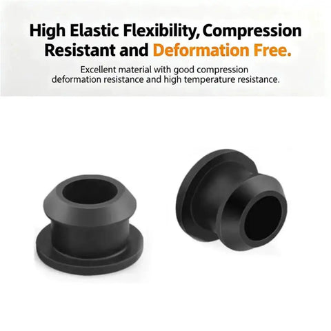 Heavy Duty Black Silicone Rubber T-Shape Snap-On End Caps Plugs Blank Tube Inserts Bungs For Hose Sealing High Temp Dust Proof Kit Assortment, black