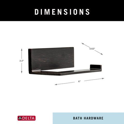 Dimension details of Single Post Toilet Paper Holder In Venetian Bronze Wall Mount Bathroom Accessory For Easy Roll Changes