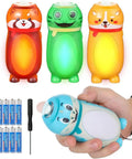 4 Pack Tiny Animal LED Flashlights For Kids 2 In 1 Camping Lantern And Flashlight Cute Mini Lights with batteries and hand grip