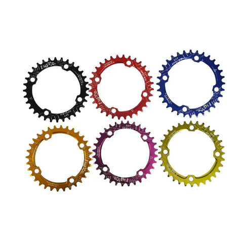 Wide Range Narrow Wide 104 BCD Mountain Bike Chainring 32T 34T 36T 38T Round Aluminum 7075 T6 Lightweight High Strength Single Chainring