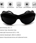 Heavy Duty IPL Laser Protection Safety Glasses With No Sweat Comfort Fit And Matte Black Frame To Block Fierce Red Rays and UV.