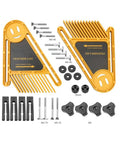 Extended Double Feather Loc Board Set For Router Tables And Table Saw Fences Engineered Tough with clamps and screws.