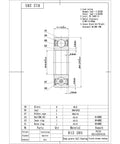 R12-2RS bearing technical drawing showing dimensions and materials for 10 Pack Sealed Chrome Steel Ball Bearings 3/4 X 1-5/8 X 7/16 Inches Heavy Duty.