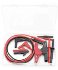 All In One 10Pcs Test Leads Kit With Double Insulated Leads, 1000V CAT III, 14AWG, open case showing alligator clips, probe pens