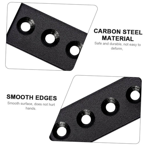 Heavy Duty Track Connecting Plates Set for Barn Doors and Indoor Sliding Doors, Carbon Steel Flat Mending Repair Plates close-up
